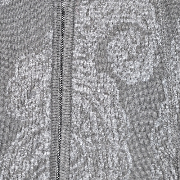 Cynthia Rowley Active Black Gray Paisley Full Double Zip Sweater Jacket Size XS - Picture 3 of 7